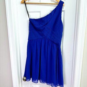 Blue Asymmetrical One-shoulder Mini Dress